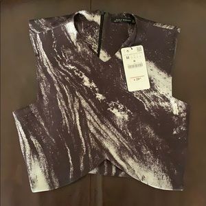 NEW Zara Women Graphic Crop Top
